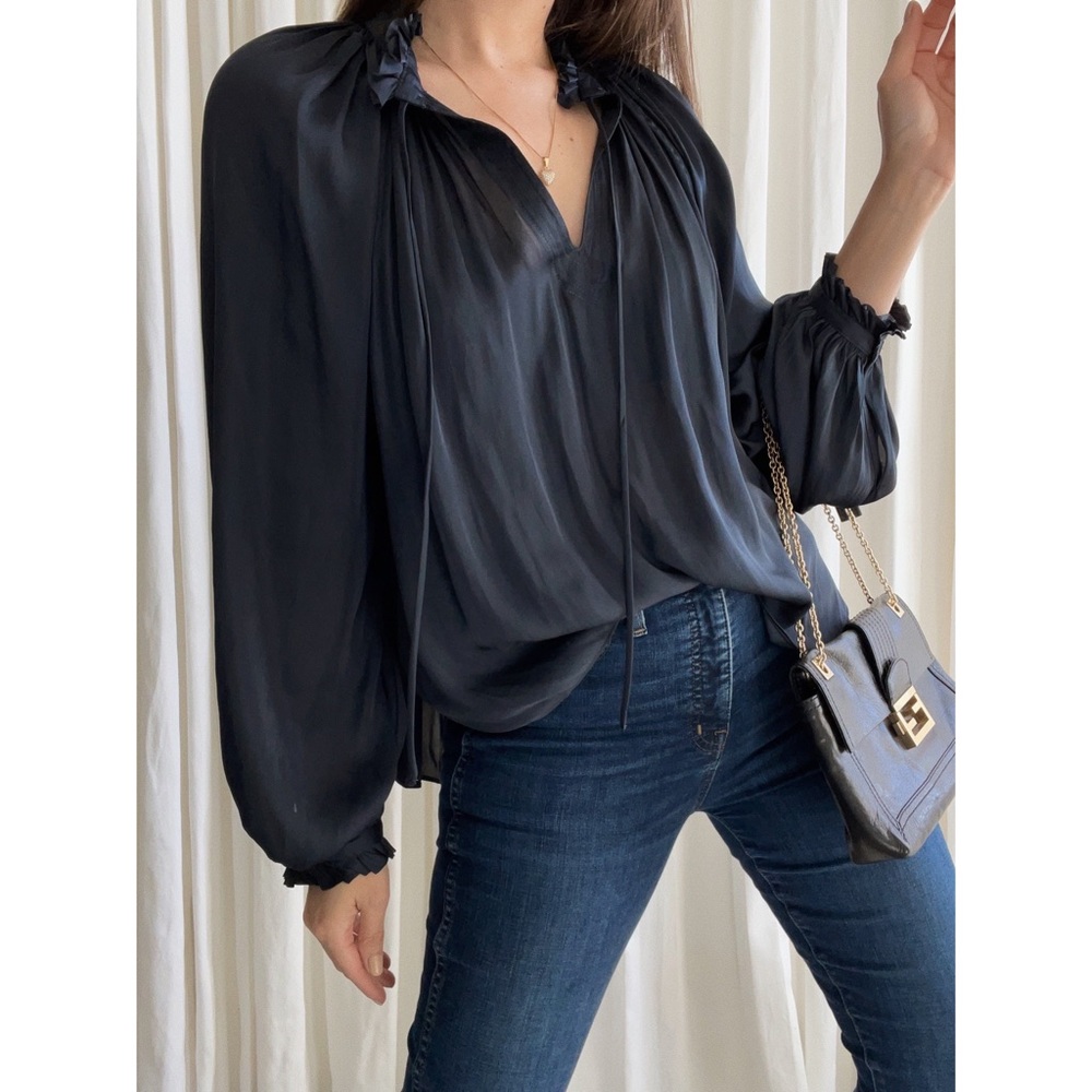 ANISTON BLOUSE — In Navy - Picture 2 of 9